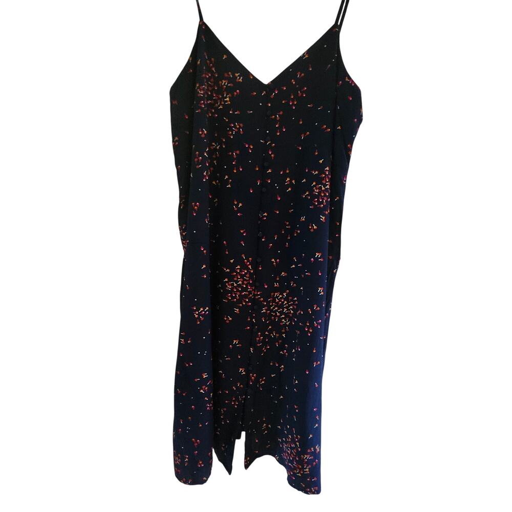 GAP Colorful Floral on Navy Midi Dress Size 16 Petite